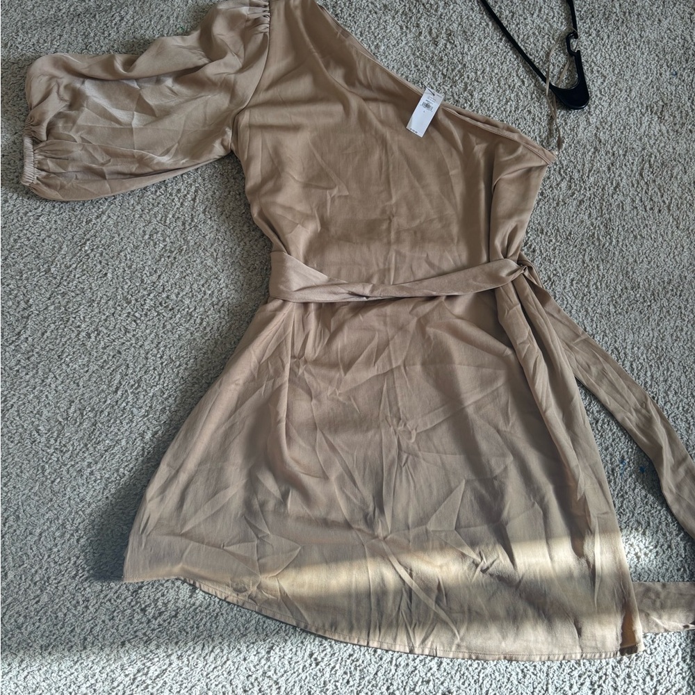 Banana Republic One Shoulder Tan Dress Banana Republic One Shoulder Tan Dress